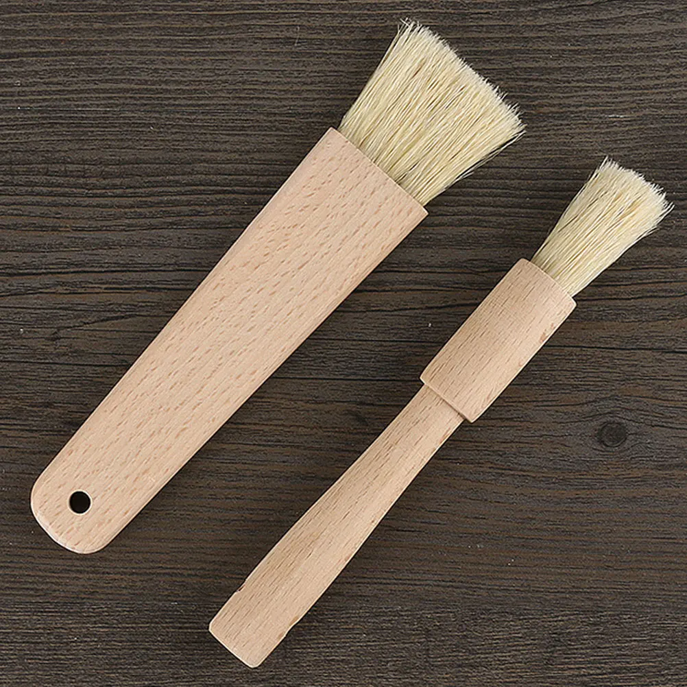 

2pcs Baking Brush Pastry Tool Kitchen Oil Applicator For Cooking Grilling Bakery Supplies Natural Beech Handle Heat Resistant