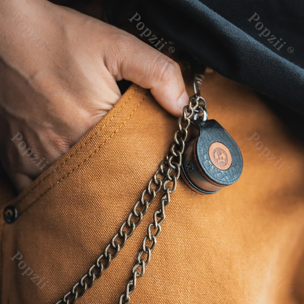 LAUTIE Custodia in pelle magnetica per meccanico I Ring Fidget Spinner Punta delle dita Giroscopio Agitarsi giocattolo Gadget antistress Giocattoli per l'ansia