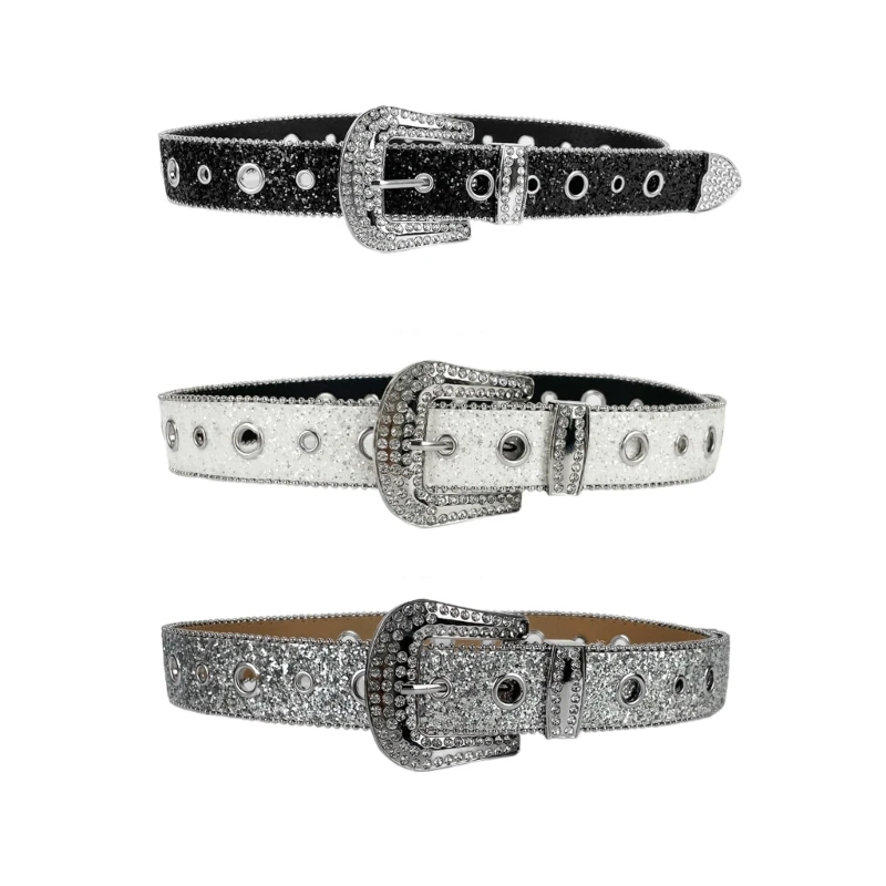 

Modern Waist Belt Jeans Belt PU Studded Blingbling Belt Casual Ceinture Belt