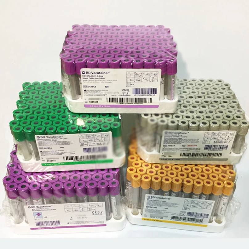 Disposable Vacuum Blood Collection Tube with Separation Gel/Coagulant Lab Blood Collecting Tube EDTAK2 tube 100Pcs