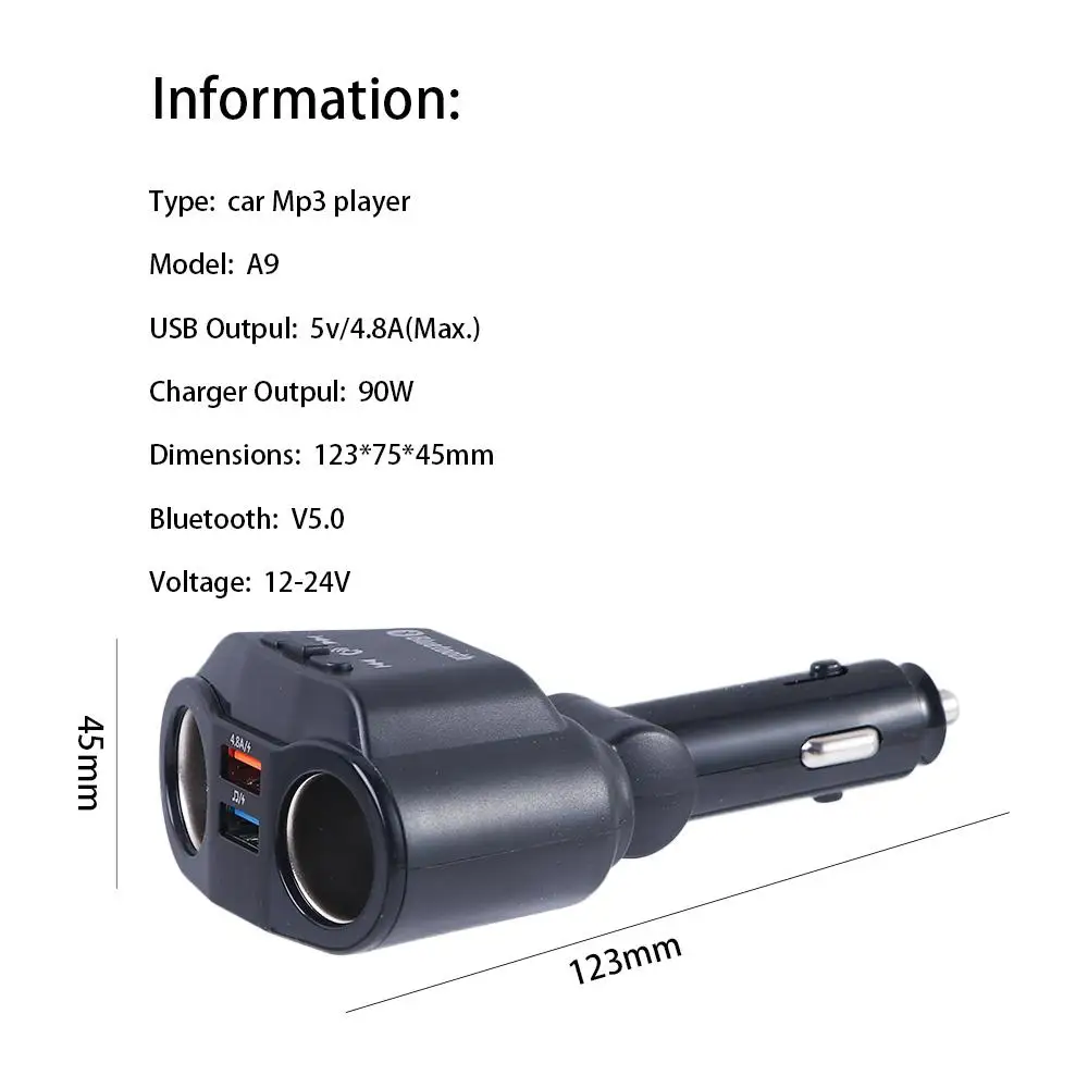 Quality FM Transmitter Dual USB USB Car Charger Cigarette Lighter USB Charger Interior Accessories Car Accessories Car Charger