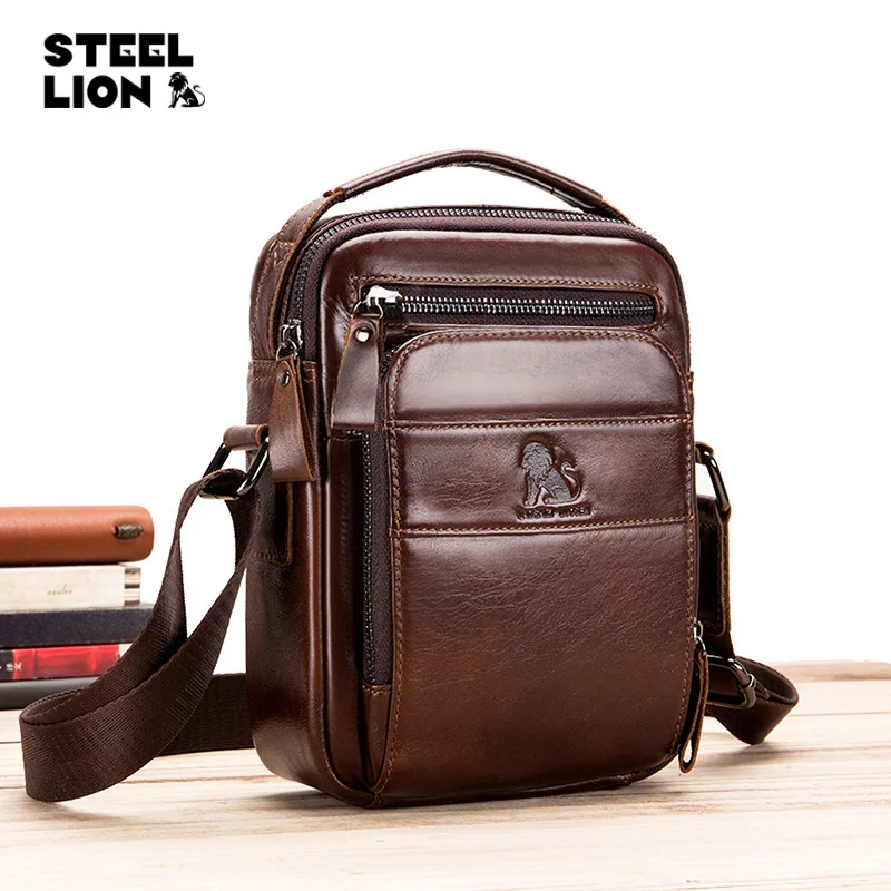 

Chest Bag Men's Genuine Leather Fashionable Shoulder Bag Top Layer Cowhide Crossbody Waist Bag Soft Leather Backpack Casual