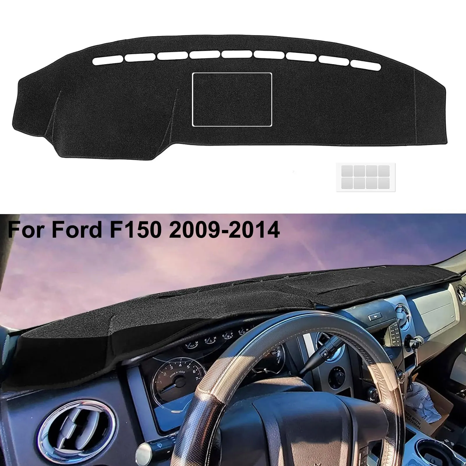 

For Ford F150 Car Dashboard Cover Mat F-150 2009-2014 Non-slip Sunshade Pad Sunshield Carpet Car Interior Accessories