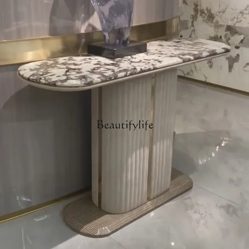 56 plate-forme de vue en marbre de hall d'hôtel de villa Xuanguantai de luxe léger italien