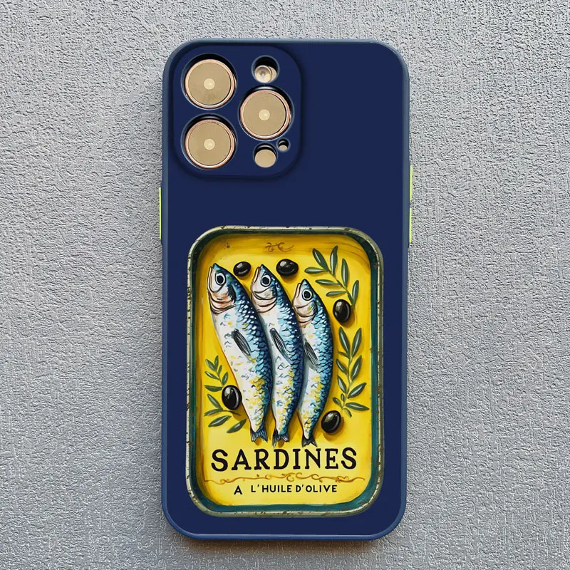 الملونة السردين جراد البحر الأسماك المحيط الحيوان لتقوم بها بنفسك جراب هاتف آيفون 15 16 14 برو ماكس زائد 13 Mini 12 11 برو ماكس XR XS X SE غطاء #4