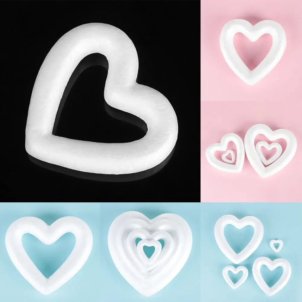 Wedding Valentine\'s Day Foam Ball White Hollow Heart Ornament Crafts Heart-shaped For DIY Christmas Party Decoration Supplies
