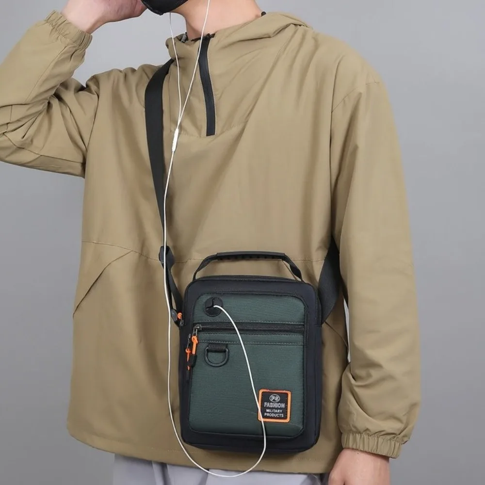 Casual Oxford Men Shoulder Bag Large Capacity Multi-pockets Men's Business Bag Square Waterproof Nylon Crossbody Bag Sports