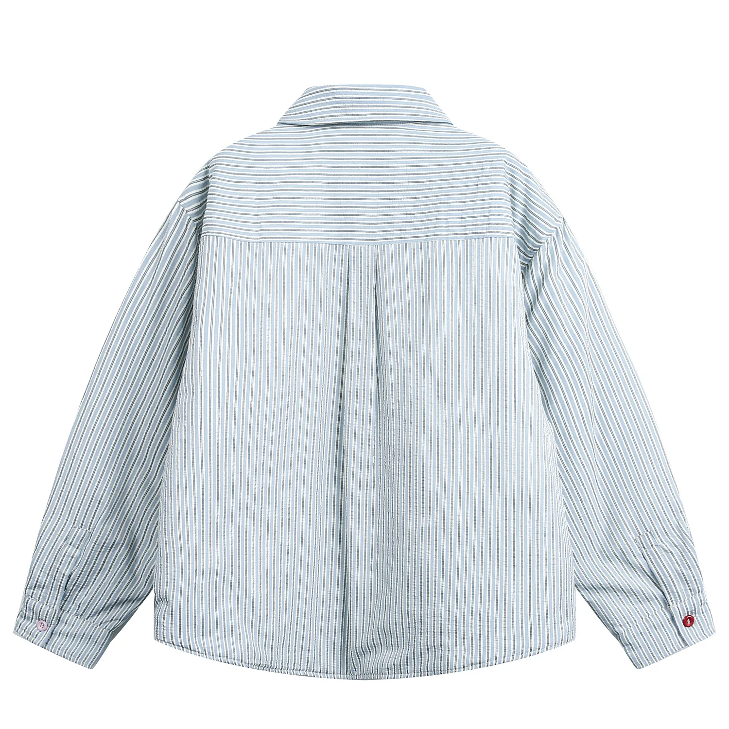 FW2025 اليابانية الرجعية مخطط فائدة سترة قطن للجنسين فضفاضة تناسب الدافئة بدوره إلى أسفل طوق مبطن عمال قميص معطف الأمريكية #2