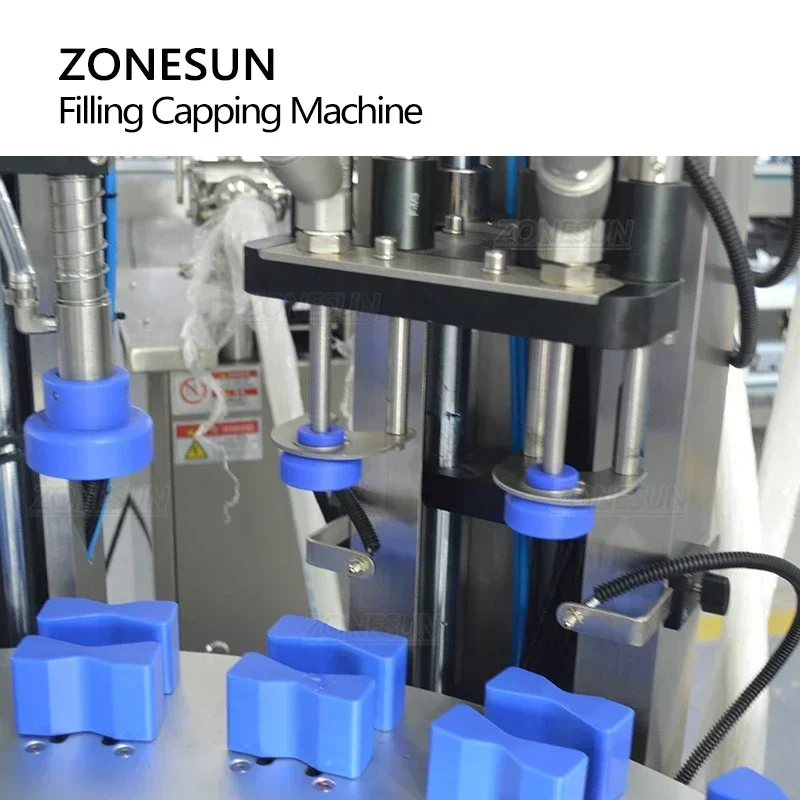 ZONESUN ZS-SRFC Machine automatique de remplissage et de capsulage de crème Machine d'emballage de récipients de lotion entreprise de Production de bouchons à vis