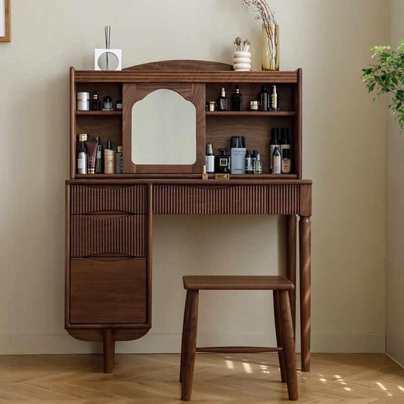 

North American black walnut solid wood dresser Modern Jianyun light luxury integrated bedroom small apartment multi-functional