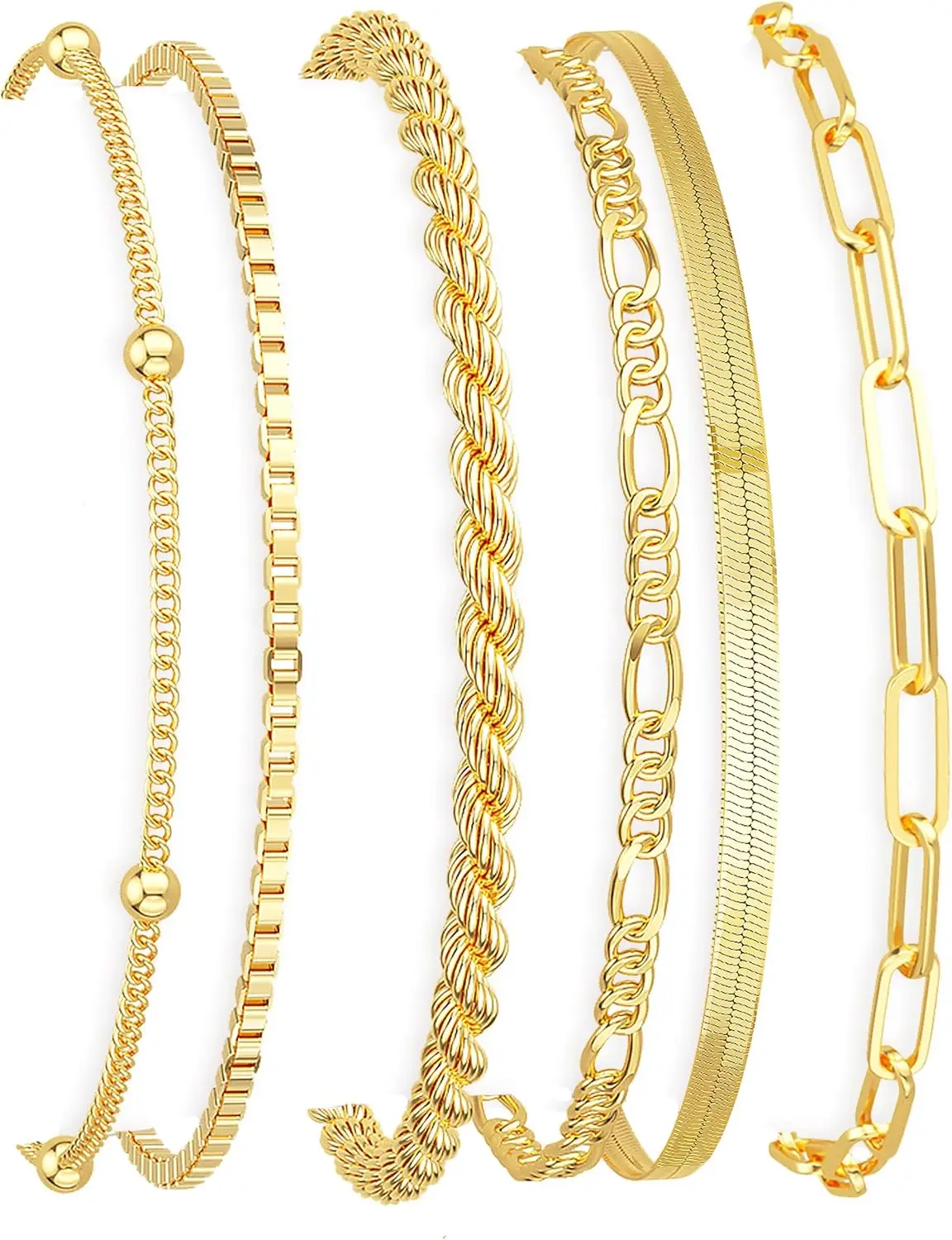 Regalos para el Día de la Madre, Pulseras de Oro para Mujer, Resistentes al Agua, Conjuntos de Joyería Chapados en Oro de 14K, a la Moda