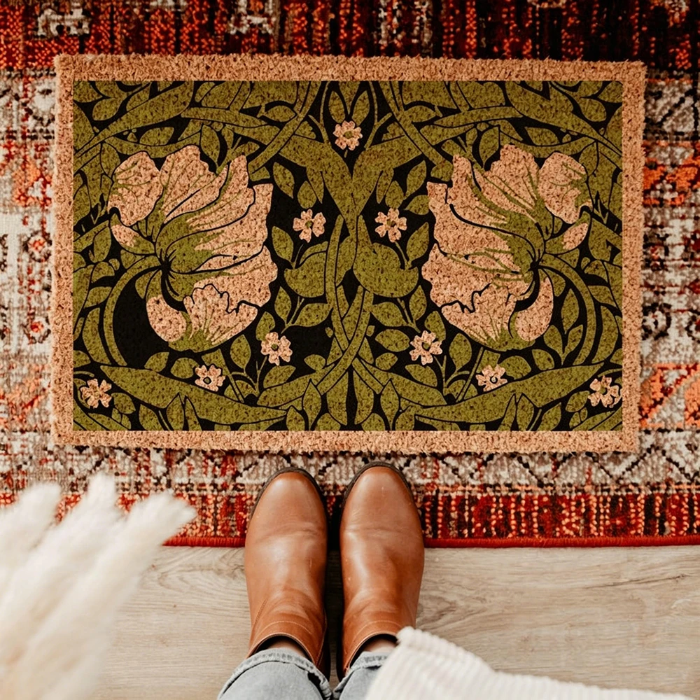 

Nature Fresh DoorMat Custom Carpet Lush Greenery Pattern Design Courtyard Home Entryway Relaxing Decor Housewarming Gift