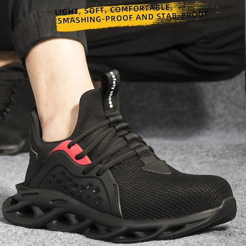 2023 Work Sneakers Men Indestructible Shoes Work Safety Shoes With Steel Toe Cap Puncture-Proof  Male Security Protective Shoes