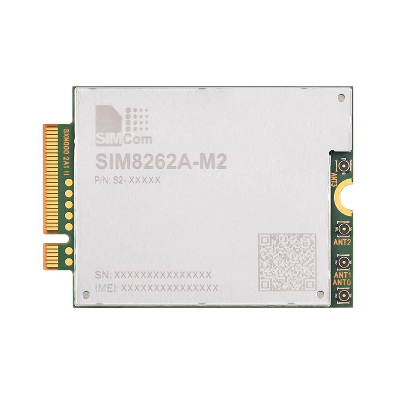 SIMCOM SIM8262A-M2 3GPP R16 Snapdragon X62 5G  Sub-6G NSA SA M.2 Module Multi-Band LTE WCDMA with GNSS Receiver 2.4Gbps