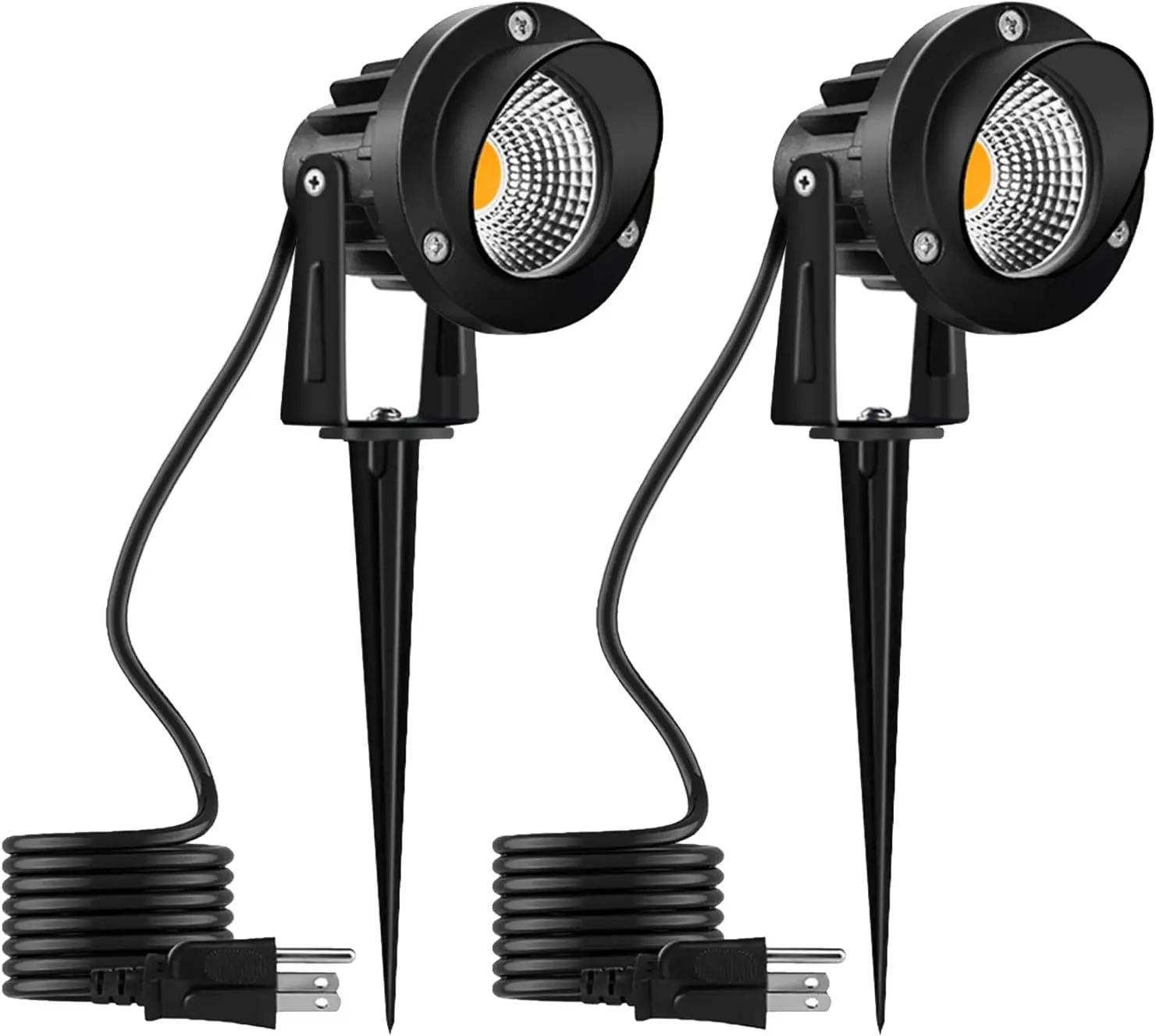 ip65防水-romwish-led景観スポットライト-10w-120v-プラグイン式-1100lm-屋外ガーデンライト-庭園通路樹木用-2～6個パック