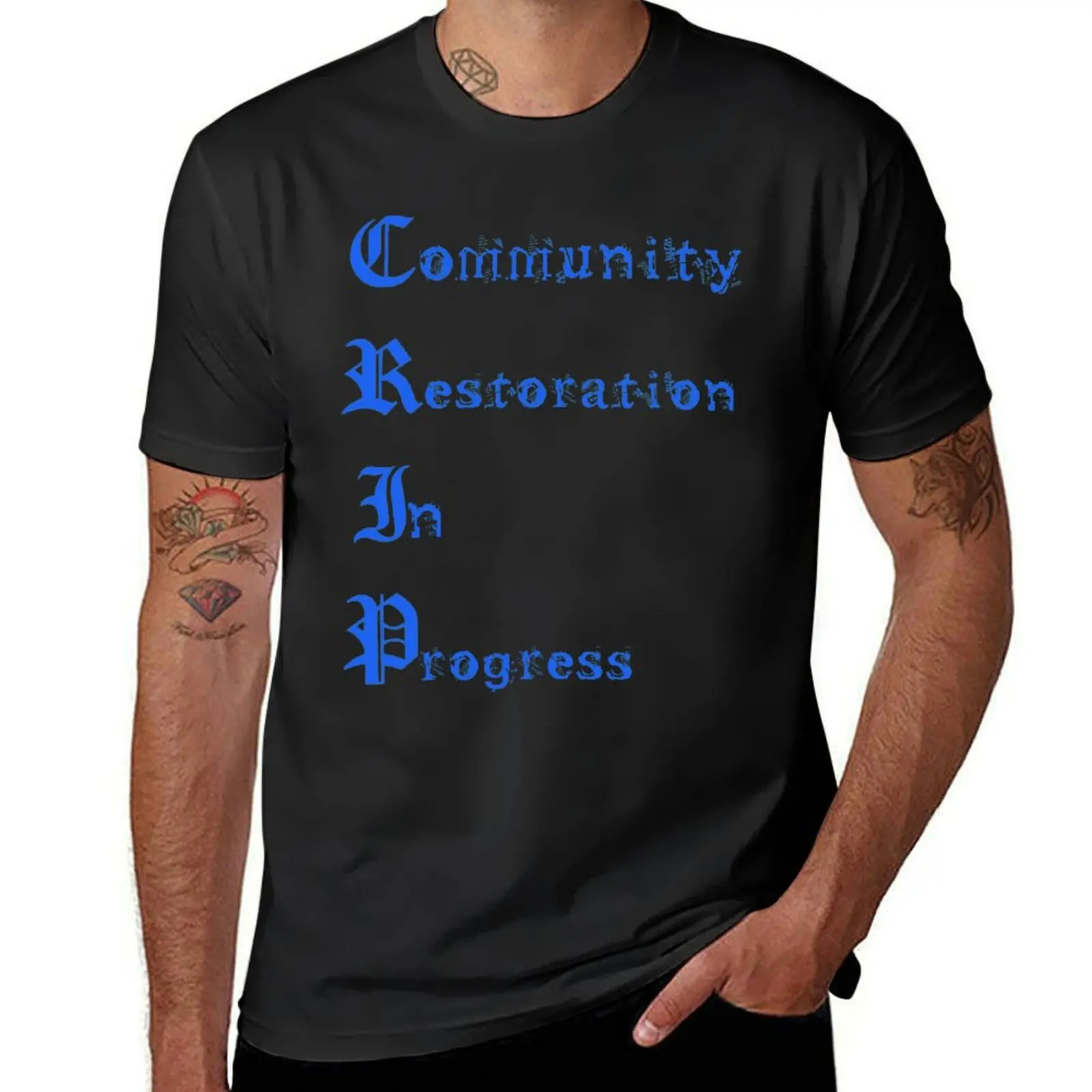 CRIP Community Restoration In Progress T-Shirt hippie clothes summer clothes tees mens graphic t-shirts funny