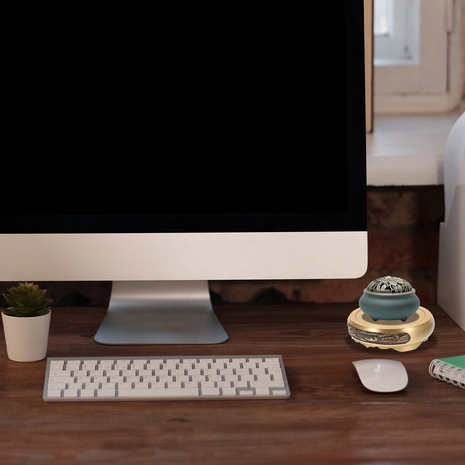 

Copper Incense Burner Base Censer Displaying Stand Decorative Holder Desktop Ornaments Small Vase Stand Heat Resistant