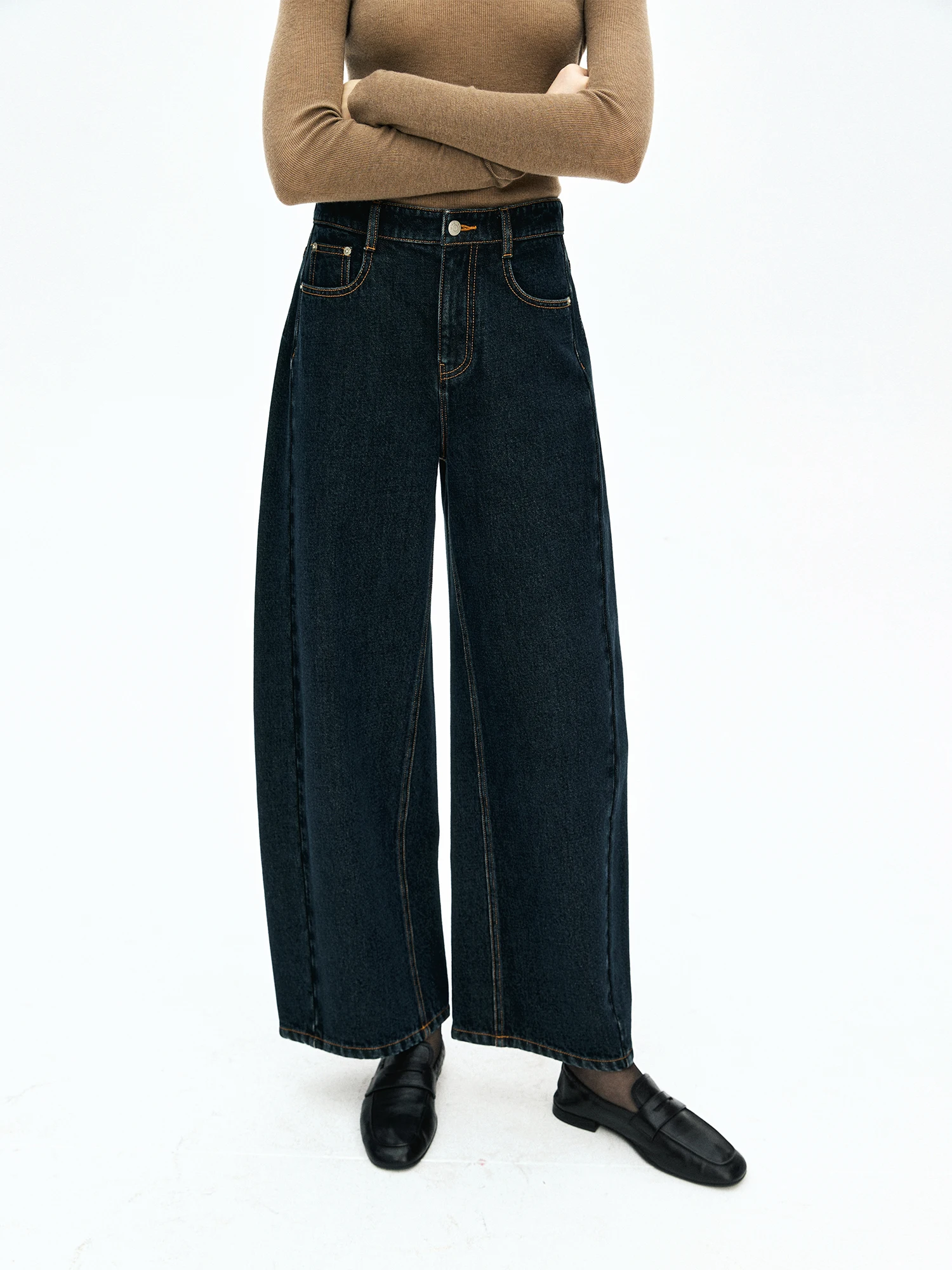 

Утепленные джинсы из денима Lenzing для осени и зимы, теплые, с боковыми карманами, женские повседневные хлопковые джинсы