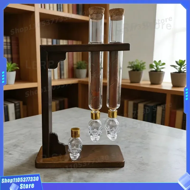 Skull Glass Cigar Tube Humidor Injection Moisturizing Mellow Incense Stick Holder Portable Travel Case for Cigar Maintenance