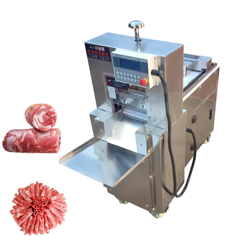 Industrial Lamb Beef Roll Meat Slicing Cutting Machine Fresh Mutton Meat Slice Machine Automatic Frozen Meat Slicer For Hotpot