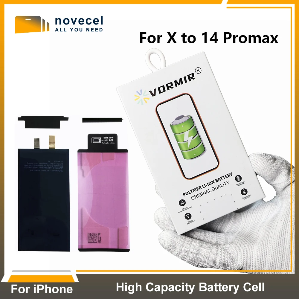 

Vormir 5pcs High Capacity Rechargeable Battery Cell No Flex For iPhone 11 12 13 14 15 Pro Max Non-Genuine Message Repair Parts