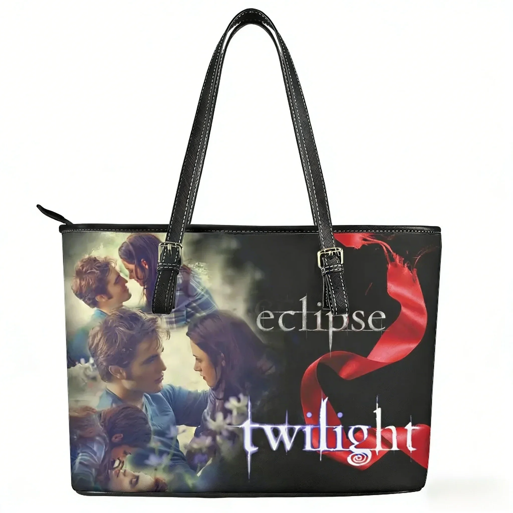 Twilight Classic Movie Edward Bella Custom Handbag Womens Mens Tote Bag Shoulder Bag Business Leather Purse Travel Bag Gift