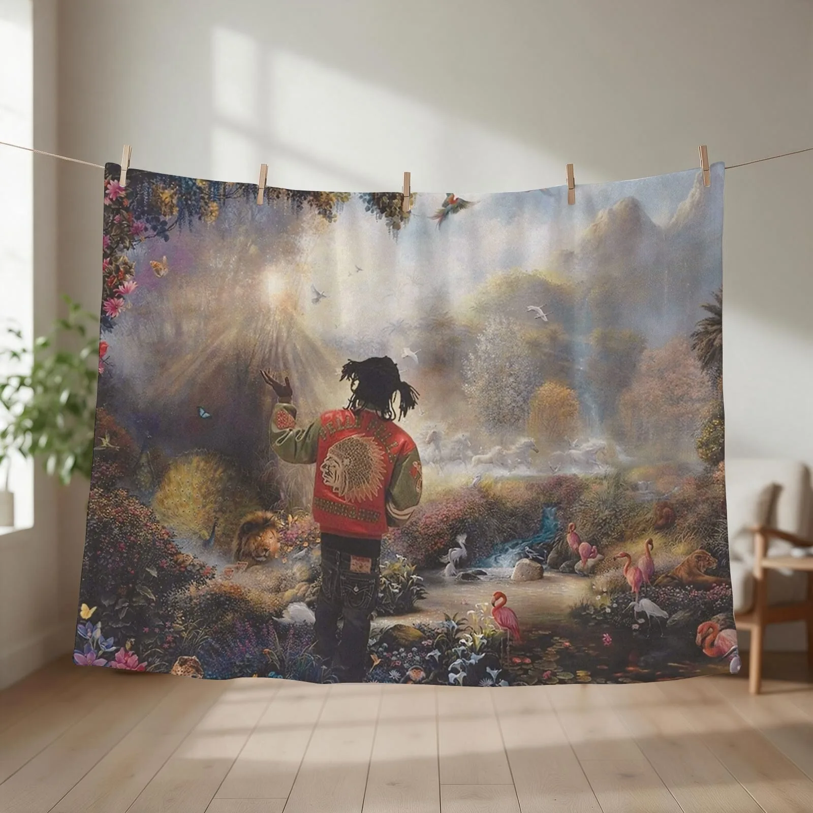 Chief Keef Garden of Eden Throw Blanket couch cozy soft plush fuzzy picnic outdoor blanket