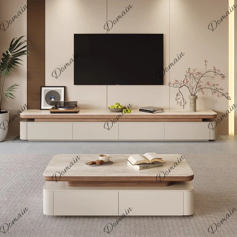 EPI Living Room Hiding Tv Stand Background Luxury Organizer Ornament Tv Stand White Wooden Mobili Per La Casa Home Furniture