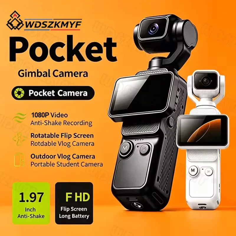 1080P Rotating Screen Handheld Action Camera 180° Automatic Rotation Lens Video Recorder Outdoor Sports Pocket Vlog Camcorder