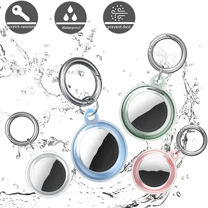 에어태그 거치대 방수, 키체인 포함 애플 에어태그 케이스, 수하물 개 고양이 애완동물 칼라 키 트래커