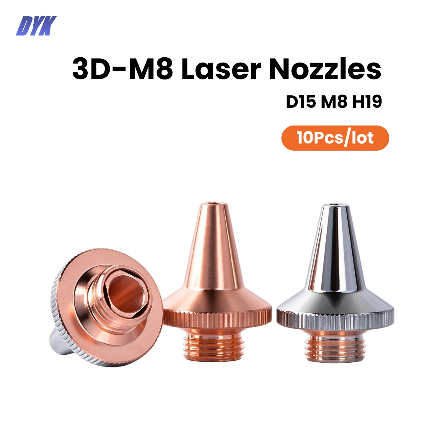 10Pcs/lot 3D M8 Laser Cutting Nozzles M8 D15 H19 Single Double Layer Cutting Nozzle for Raytools WSX 3D Tube Cutting Machine