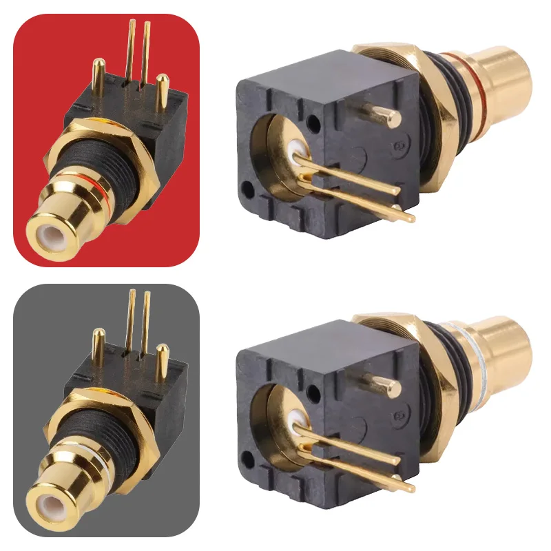 مطلية بالذهب موصل الصوت RCA أنثى مقبس متفرع PCB لوحة جبل لحام موصل محول محوري رقمي إشارة سلك فك