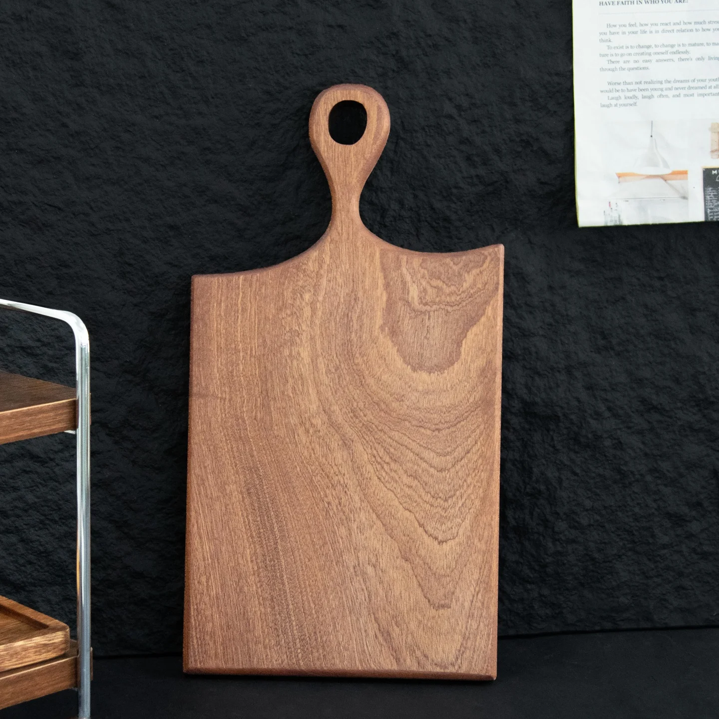 Tábua de Corte de Madeira Ubatuba para Cozinha, Tábua de Frutas e Pão em Madeira Maciça, Bandeja Criativa para Alimentos, Utensílio de Cozinha Dupla Face