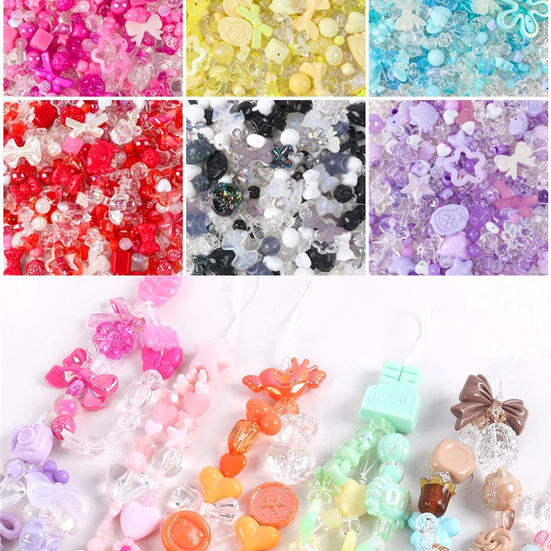20gram Mixed Colorful Acrylic Spacer Beads Loose Bowknot Earrings Beads for Necklace Bracelet DIY for Jewelry Making Supplies