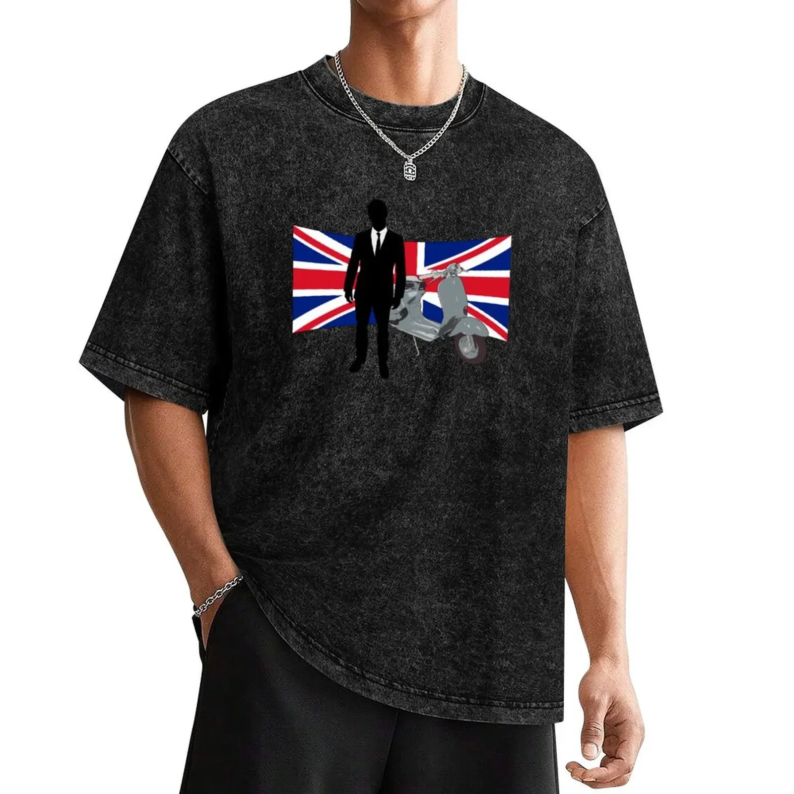 Scooter Mod union jack T-Shirt summer top vintage t shirts Men's cotton t-shirt