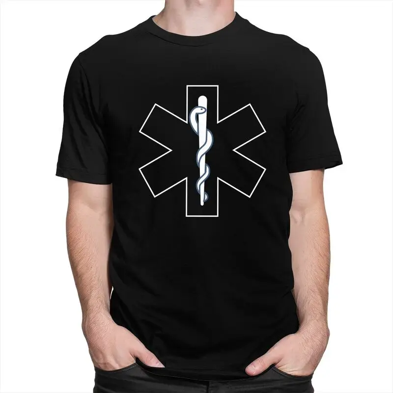Custom Paramedic Star Of Life T Shirt Short Sleeves Cotton T-shirt Casual Emt Emergency Medical Symbol Tee Loose Fit Clothes