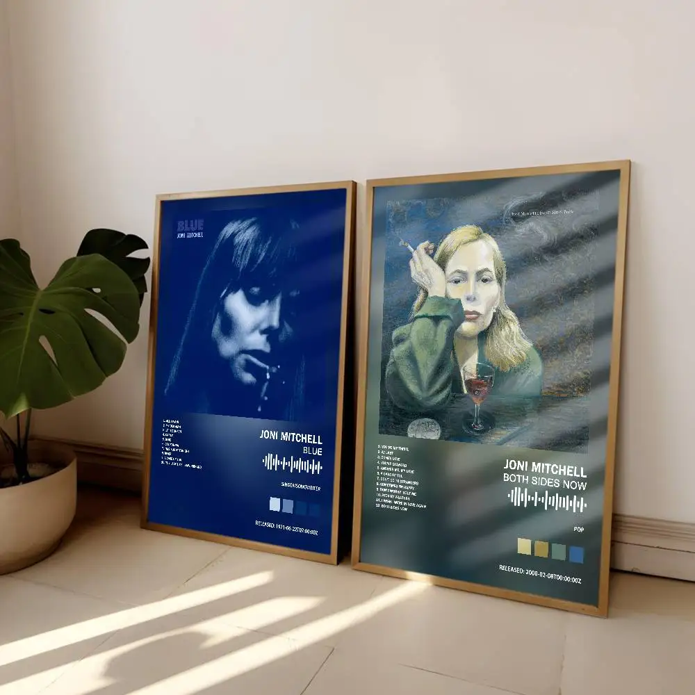 Joni Mitchell  Album CoverPoster Self-Adhesive Art Waterproof Paper Sticker Coffee House Bar Room Wall Decor