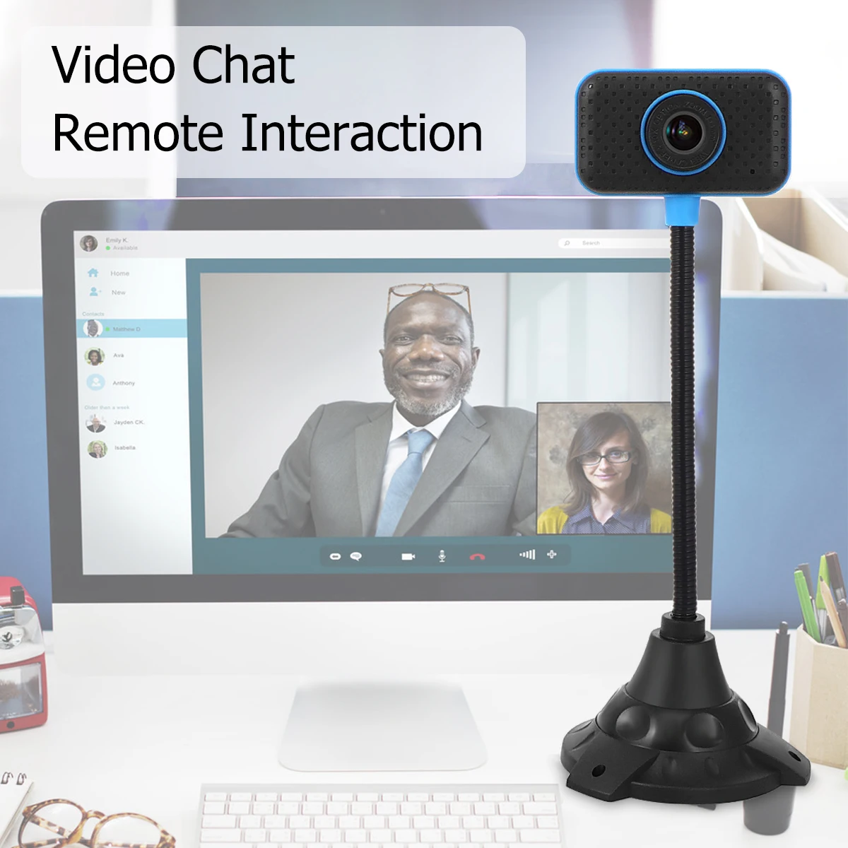 

0.3MP Flexible Tube Laptop Desktop Video Conference Built-in Mic Plug Class