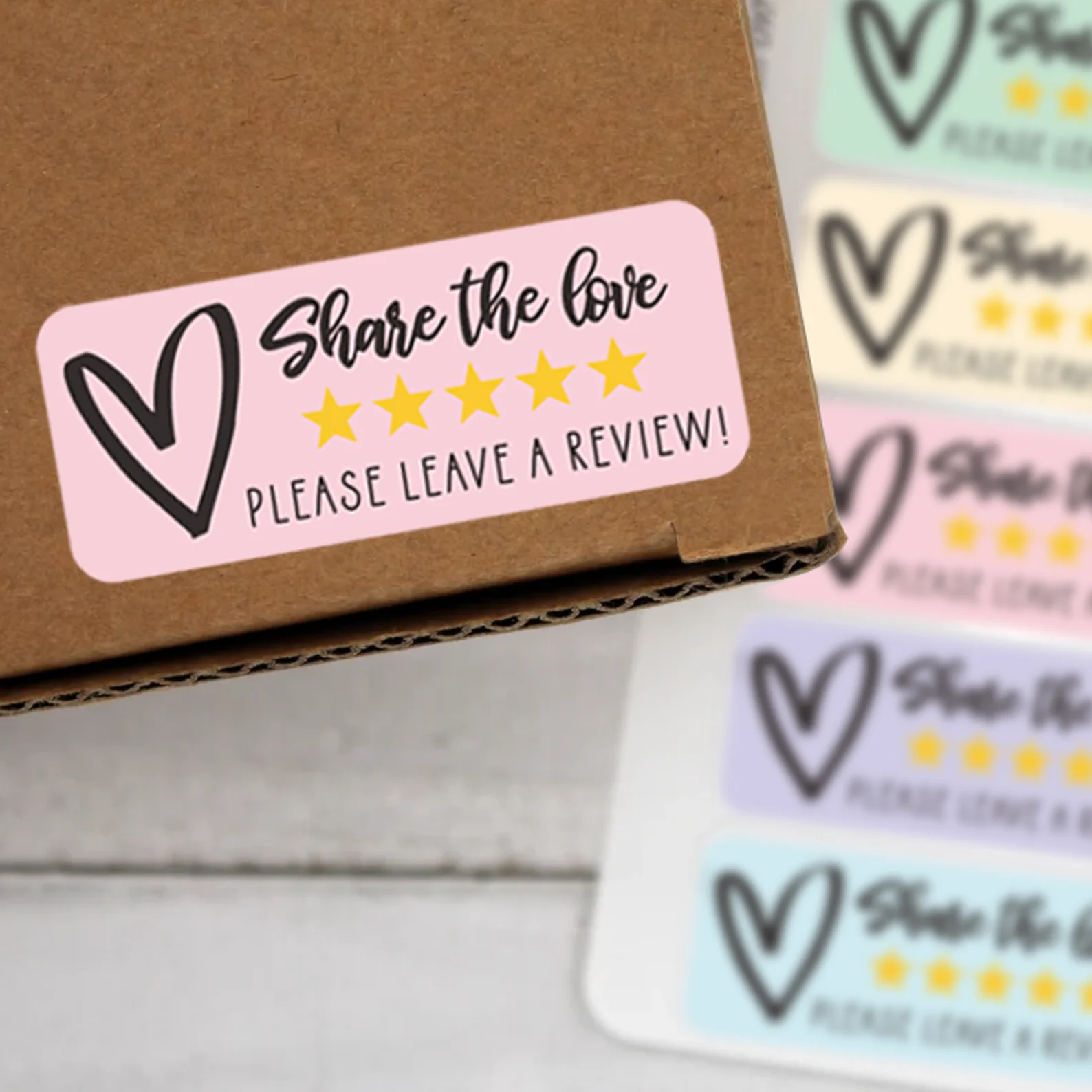 200pcs /roll Share The Love, Small Business Sticker, Thank You For Shopping Small, Please Leave A Review, Small Sticker Business