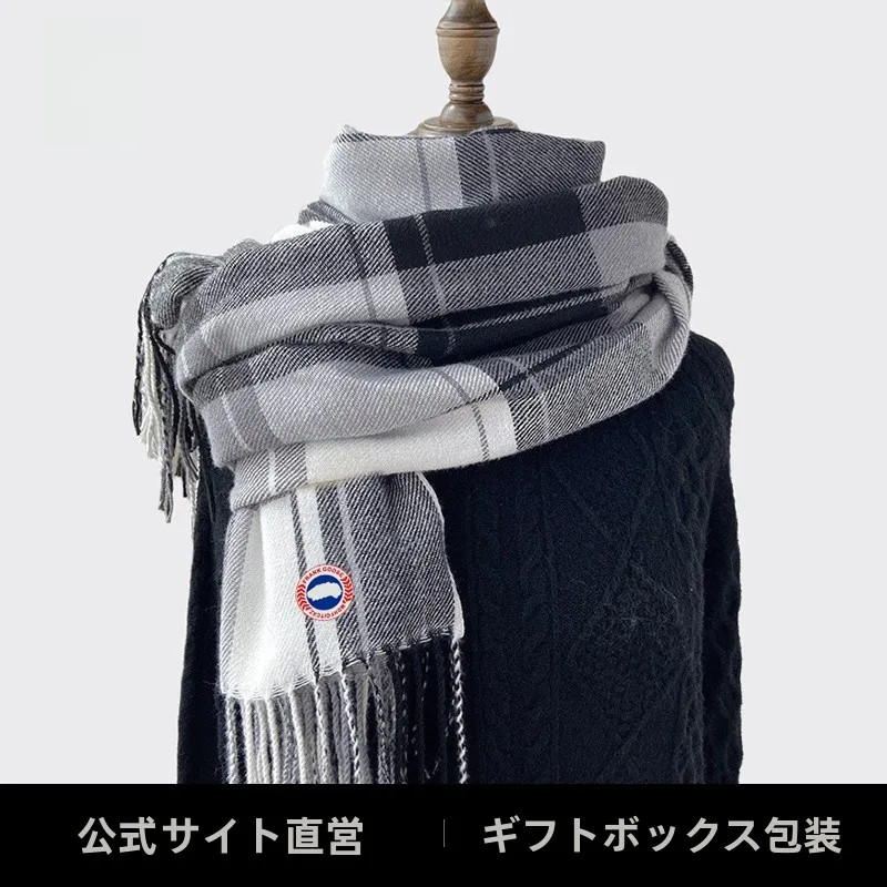 フランクグースチェック柄スカーフ多機能暖かいタッセルショール男性と女性のための秋冬ヴィンテージネックウォーマースカーフ