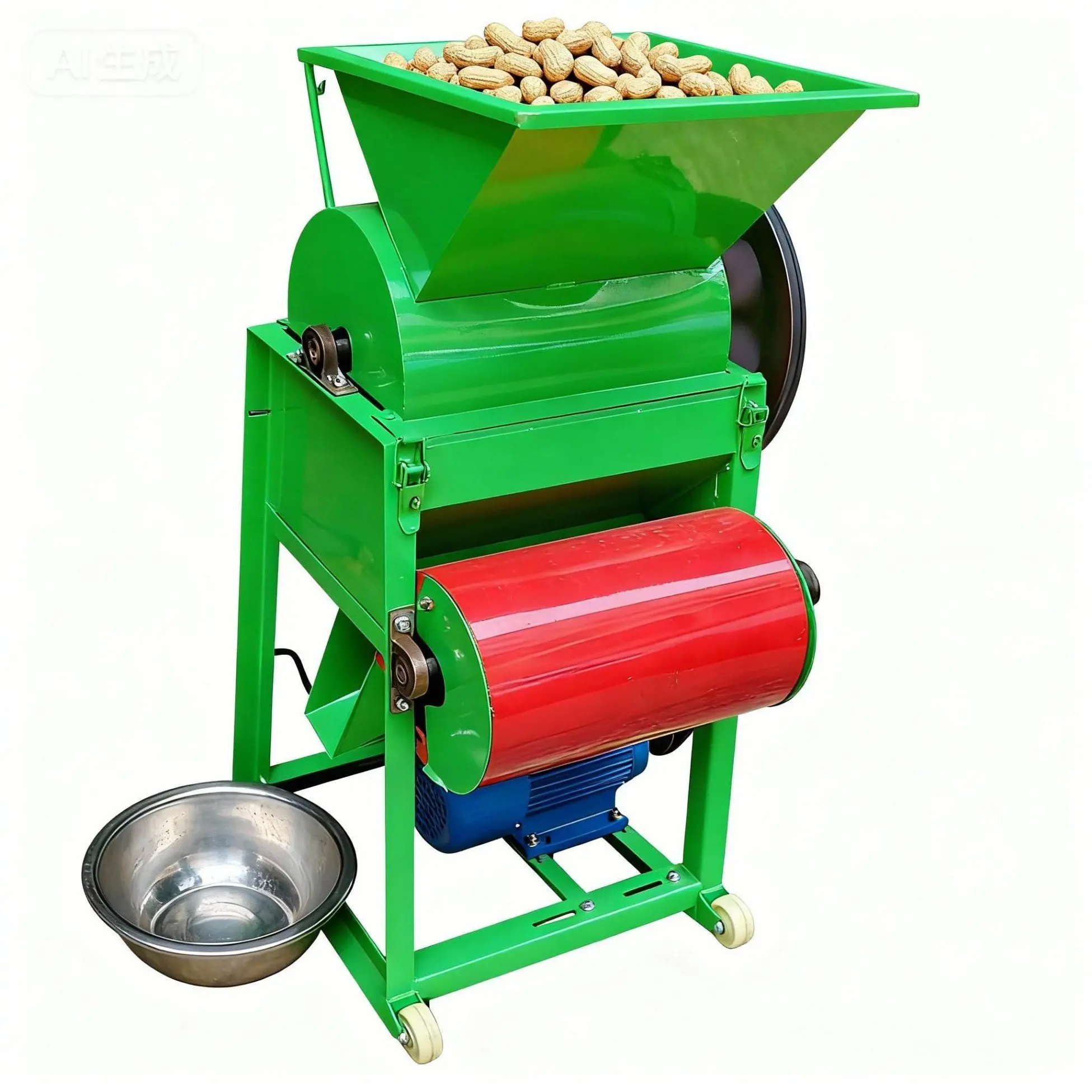 Peanut Sheller Machine Mobile Wheel Design Shelling Machine for Field Peanut Husking Flexible Operation