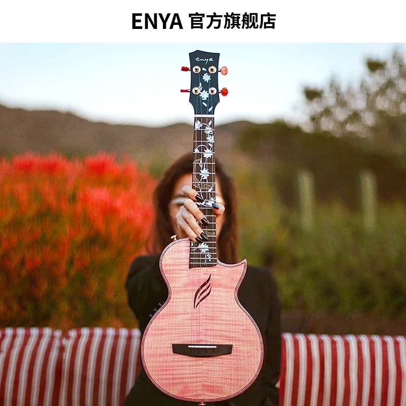 Enya E6 Integrated Shock Full Single Ukulele Beginner Whole Nordic Maple CNC Integrated Processing Electric Box Ukulele