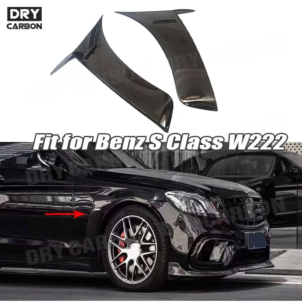 

Carbon fiber Front Bumper Side Fender Fin Splitter for Mercedes Benz S Class W222 S63 S65 AMG 2014 2015 2016 2017 2018 2019