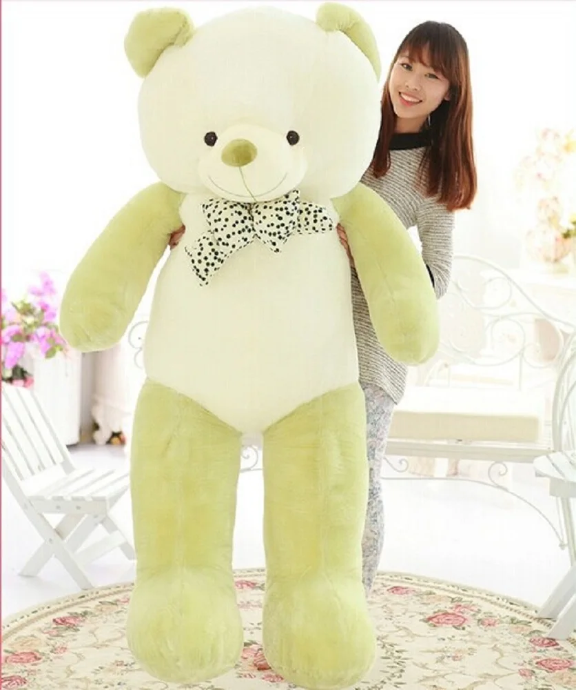 

huge lovely new plush Teddy bear toy stuffed light green teddy bear with bow birthday gift about 160cm