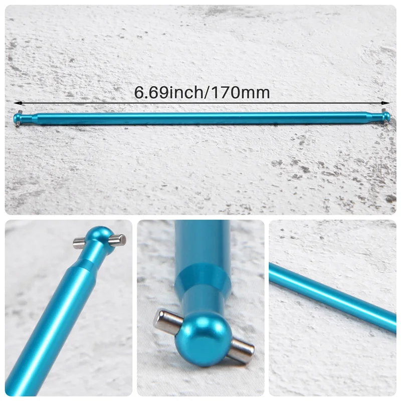 04003 Metal Centre Drive Shaft Dogbone 170mm for HSP 1:10 Upgrade Parts Truck BRONTOSAURUS 94111 94107 94170,Blue