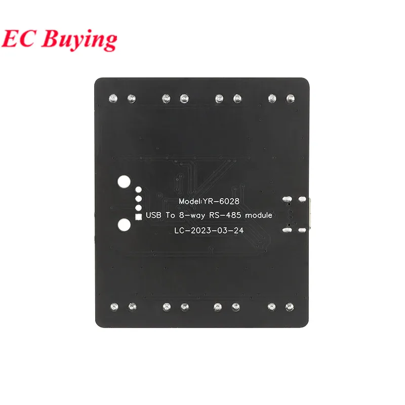 USB to 4 8-way RS485 Serial Port Type-C to 4 8-way 485 Multi-channel UART TTL CH348 HUB RS485 Module Expansion Board YR-6028