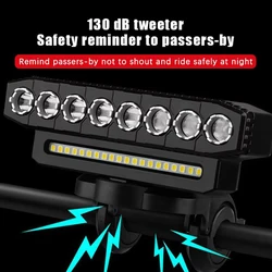 Bicycle Lighting Bells USB Rechargeable Bike LED Light Horn MTB Bicycle Head Lights MTB Road Cycling Bike Front Lamp for Bicycle