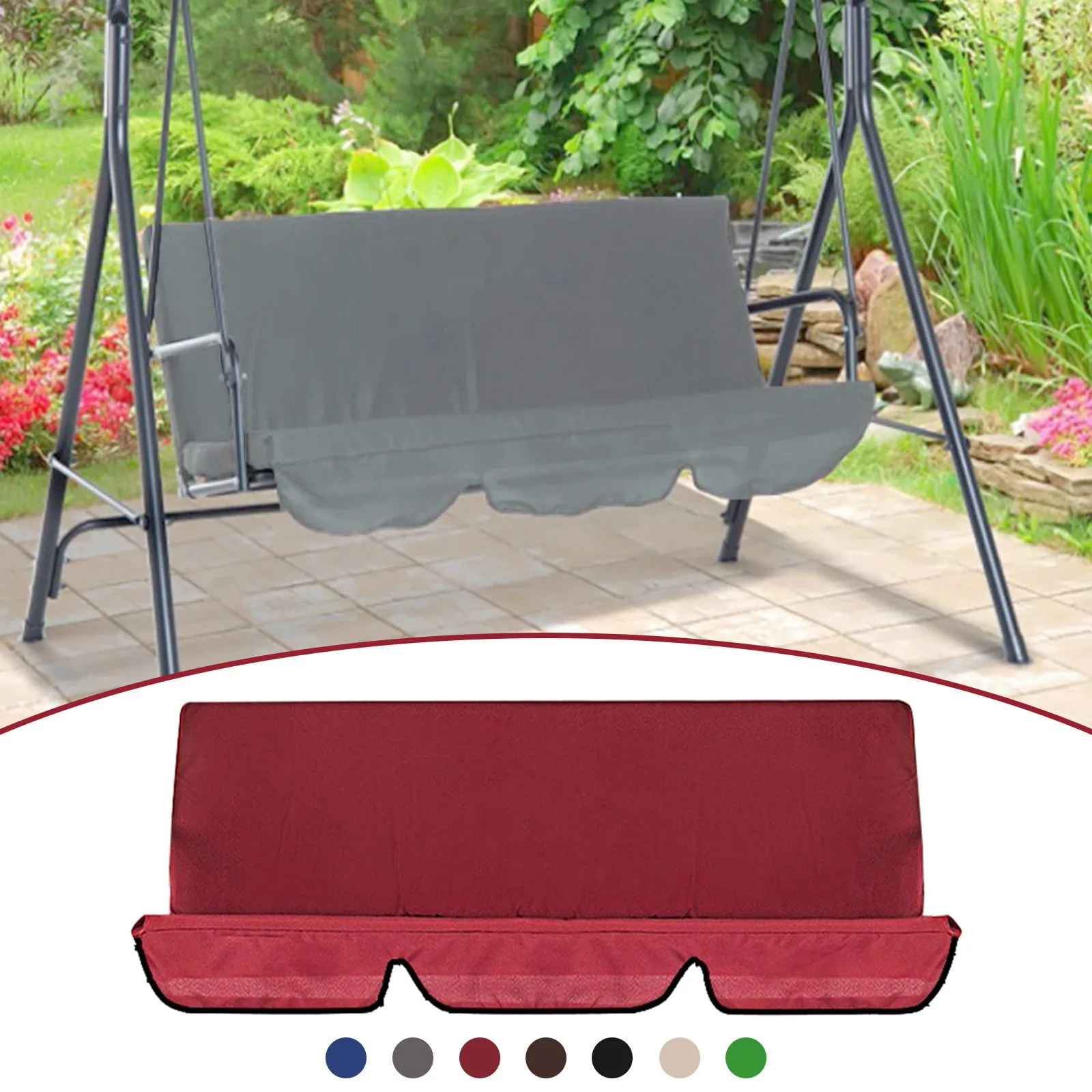 1pc 150*50*10m Outdoor Swing Cushion 3 Seater Swing Chair Cushion Waterproof Swing Seat Pads