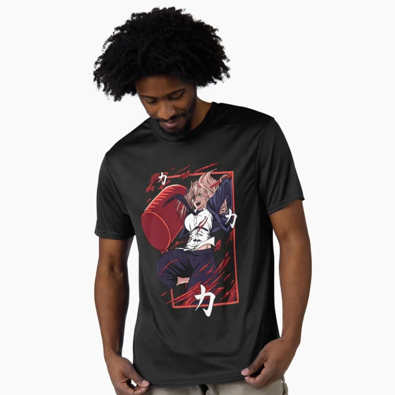 Blood Weap0n Fiend Brutal Attack Energy Chainsaw Anime Gift T shirt Darkness Devil Manga Graphic Clothes Short Sleeve tee S-6XL