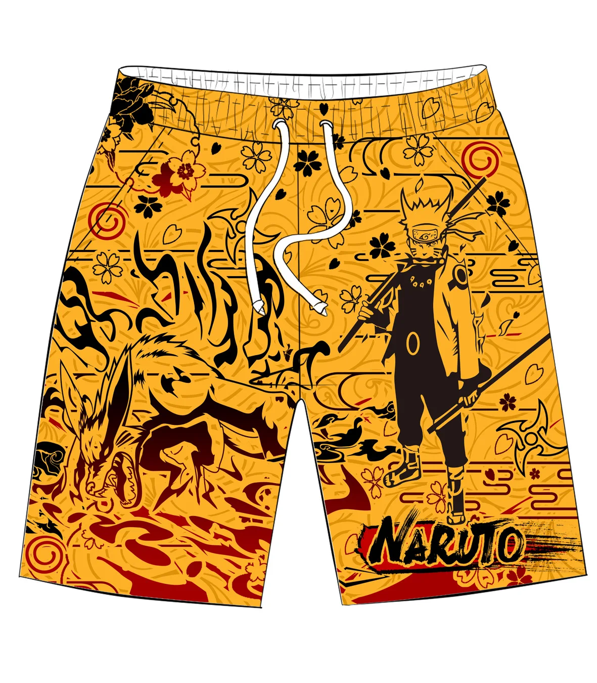 New Summer Loose Cartoon anime Print Basketball Leisure style Short Classic Gym Shorts Men\'s Gym Basketball Sports Beach Shorts